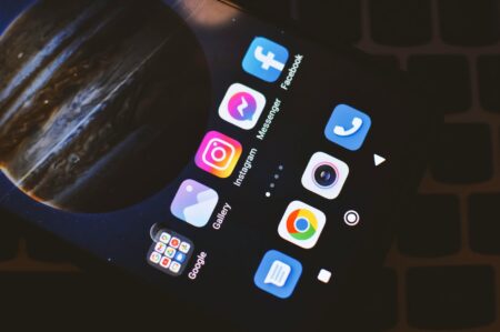 Close-up of smartphone displaying advanced camera technology and sensors