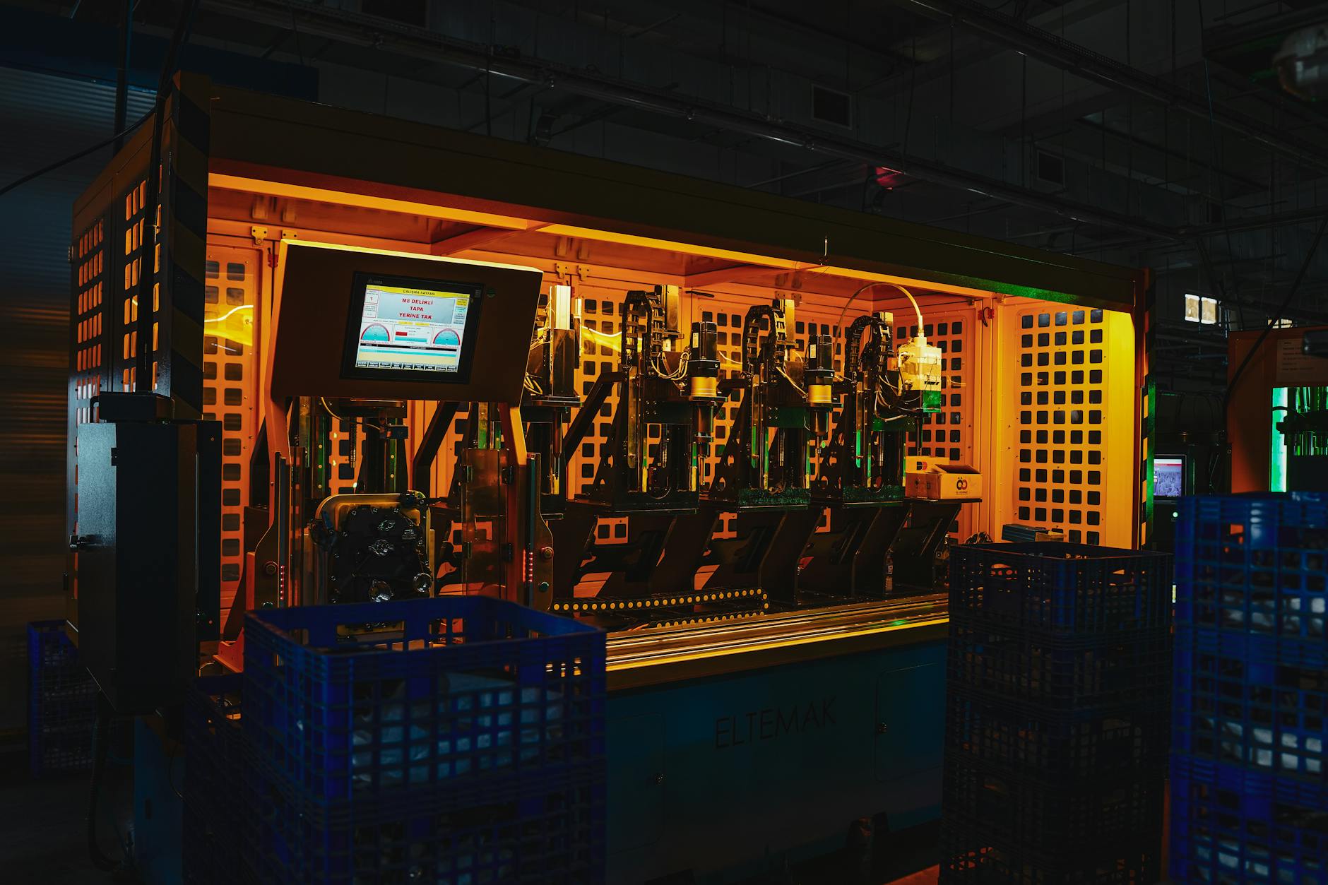 Electronics manufacturing facility with smartphone components and assembly equipment