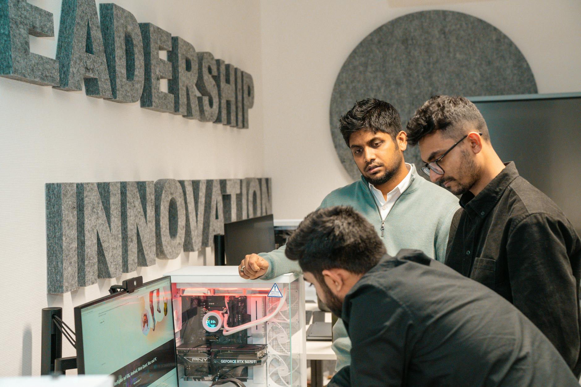 Abstract representation of technological advancement with digital elements and modern design