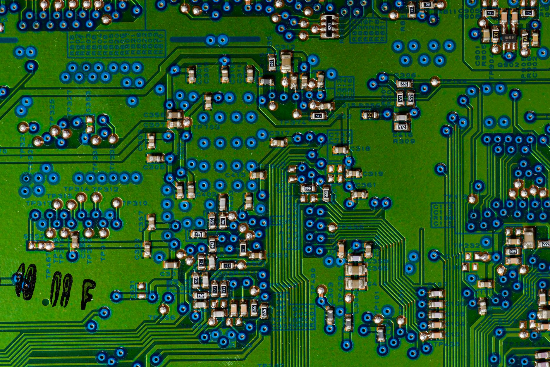 Detailed view of computer motherboard and processor socket showing advanced semiconductor technology