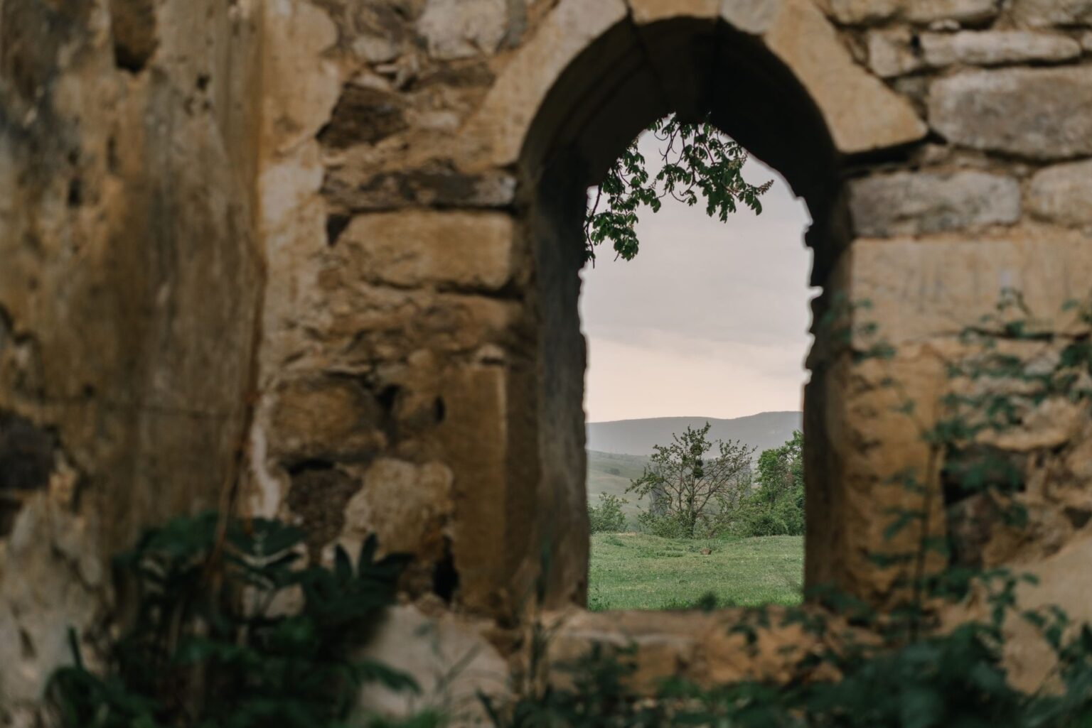 A lush fantasy landscape evoking the tone of an RPG world like The Witcher's Toussaint