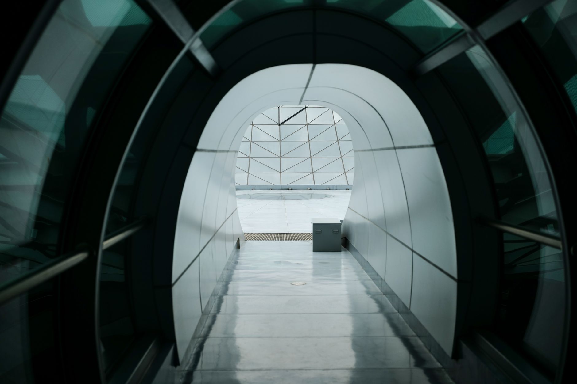Dimly lit underwater corridor representing the isolated setting of Soma's PATHOS-II facility