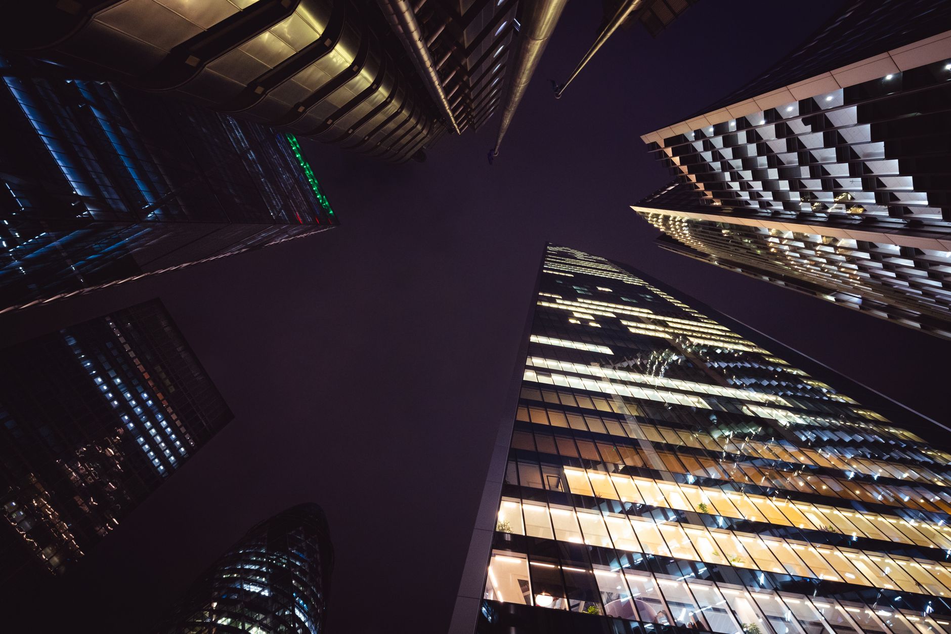 A moody futuristic cityscape evoking the atmospheric tone of sci-fi gaming worlds