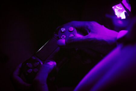 Dark fantasy game environment with dramatic lighting and atmospheric design