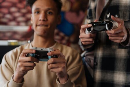 A game controller resting on a desk, representing tactical gaming sessions
