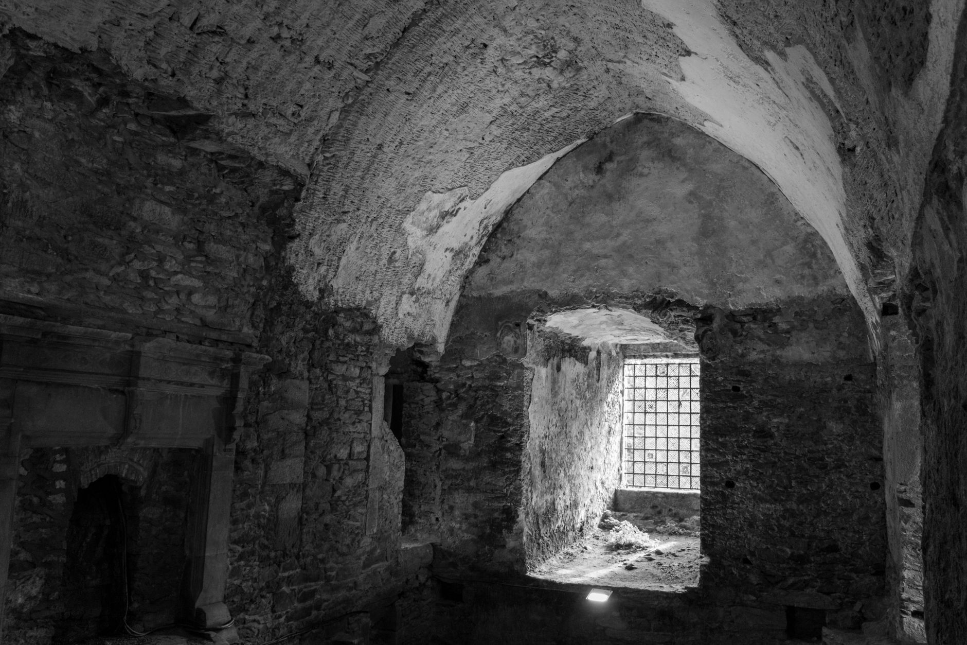 Dimly lit castle hallway evoking gothic horror game environments