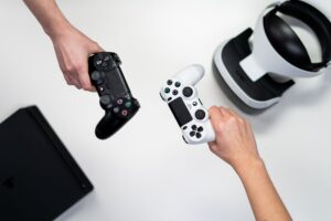Bandai Namco’s Tekken 8 DLC Silence Is Reviving Tekken 7 Lobbies A gaming controller resting on a dark surface, representing fighting game competition